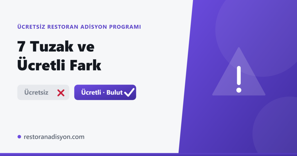Ücretsiz Restoran Adisyon Programı Tuzakları ve Ücretli Çözümün Farkı
